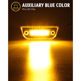 Partsam 5pcs 9 LED Cab Light Truck Trailer Cab Marker Clear Lens Top Roof Running Reflective Lights Assembly Compatible with Peterbilt 579 & Heavy Trucks T680, T770, T880 Cab Lights