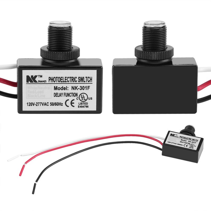 Sensor de Luz Fotoeléctrico, Interruptor de Atardecer Con Fotocélula, Control