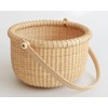 Teng Tian Classic Nantucket Round baskets with wood Knobs HandleWoven