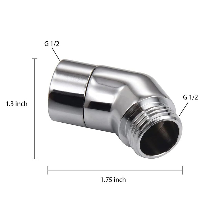 LYSAIMG 135 Degrees Handhold Shower Elbow Adapter,G1/2 Chrome Handhold Shower