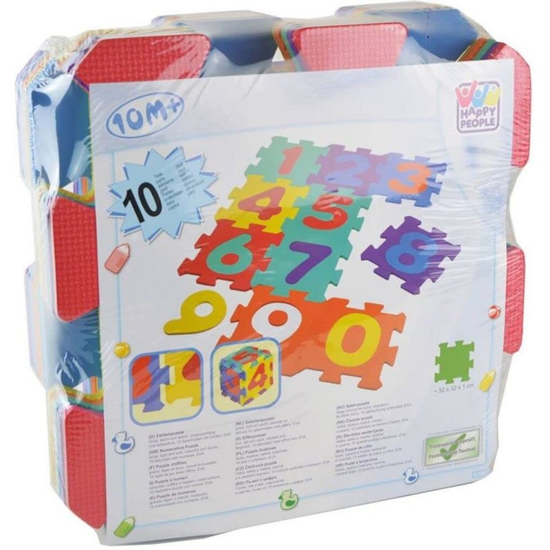 Happy People 63064 Eva Puzzle Mats with Numbers, Multi-Color