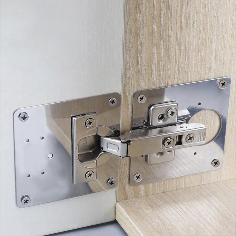 Cabinet Hinge Repair Plate 4 Pieces Repair Kit for Cabinet