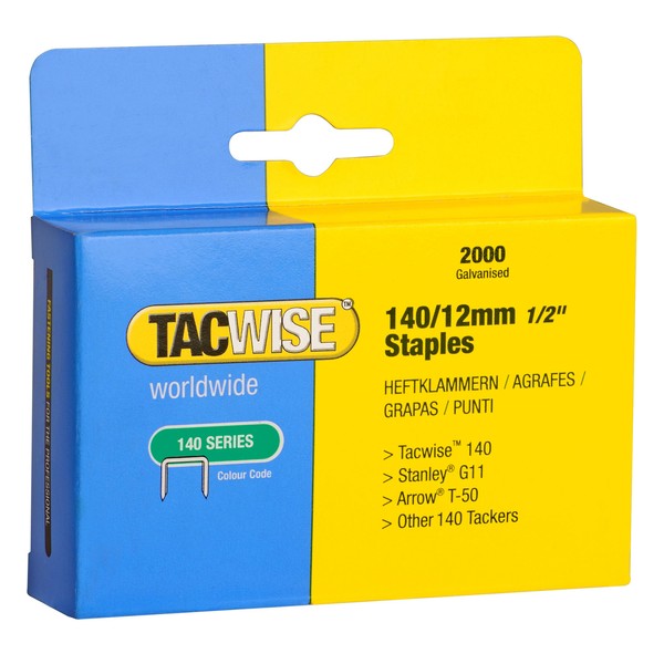 TACWISE 140/12MM STAPLES GALV B/2000