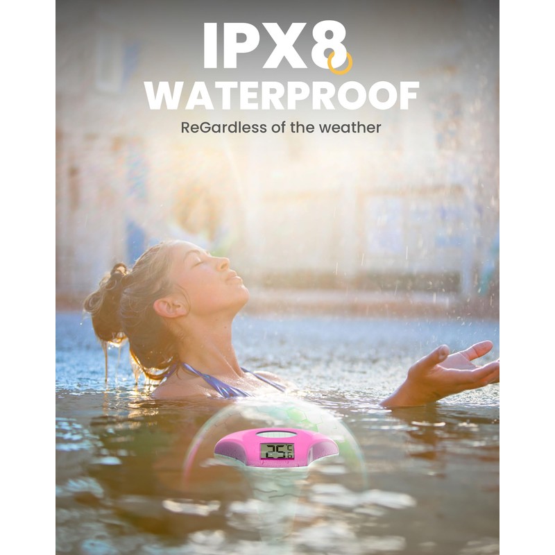 BALDR Floating Pool Thermometer with Large LCD Digital Display, Easy