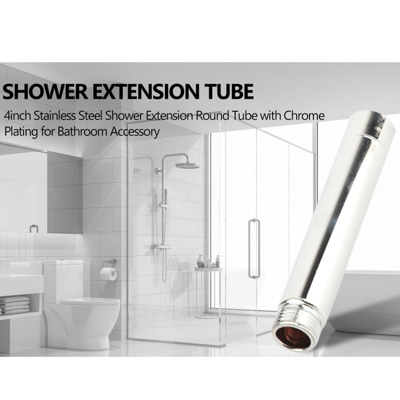 socialme-eu 4 Inch Stainless Steel Shower Extension Round with Chrome