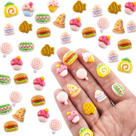 100 Pieces Tiny Food for Dollhouse Miniatures Resin Things for Crafts Mini Food for Dollhouse Mini Kitchen Micro Landscaping Decoration