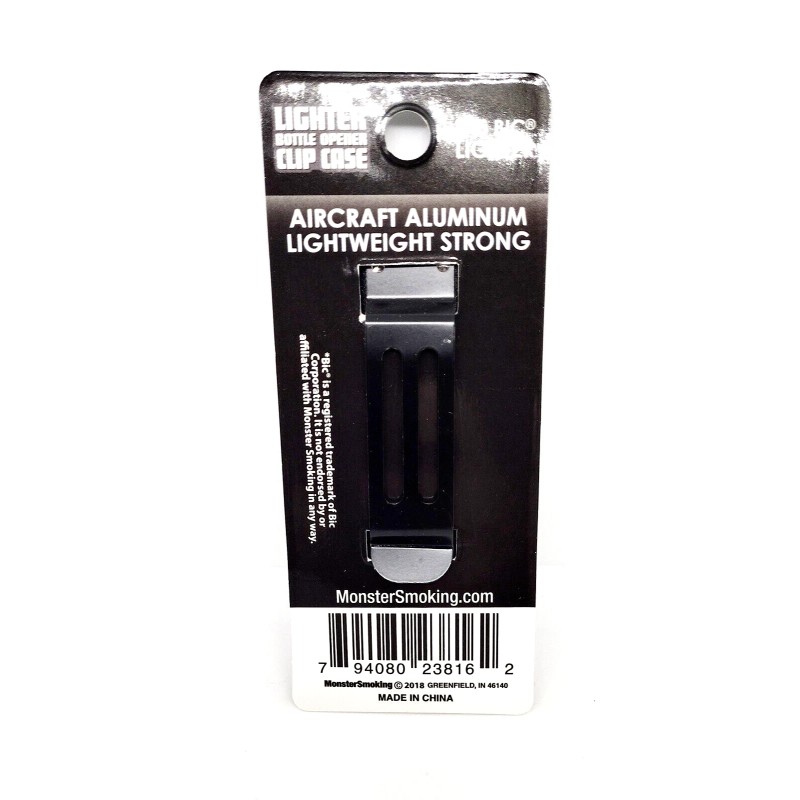 Monster Smoking Purple Design Aircraft Aluminum Big Bic Lighter Clip