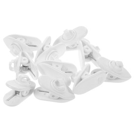Operitacx 10Pcs Rotate Earphone Cord Clamp Winding Clip for Headphones Lightweight Clothing Clip for Mobile Headsets White