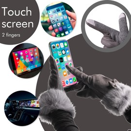 Vagasi Women Winter Gloves Touchscreen Warm Gloves Texting Thermal Windproof for Running Driving