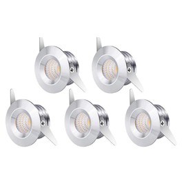 Small Mini LED Recessed Spotlights 3 W Pack of 5 230 V White Ceiling Spotlight with Transformer COB Downlights Ceiling Spotlights Aluminium 200 lm