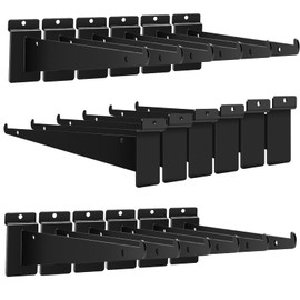 18 Pack Slatwall Shelf Bracket 12 inch, Heavy Duty Metal Shelf Brackets for Shelves,Black Slat Wall Shelf Bracket Slatwall Accessories with Lip for Slatwall Panels Shelving Display Home Commercial