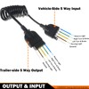 CARROFIX Truck 5 Way Flat Trailer Wiring Connector Flexible Coiled