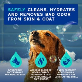 DOUXO® Skin & Coat SPA - Ultra-Safe Odor Control Dog Shampoo for Smelly Dogs, 16 fl oz, Cleans and Hydrates The Skin, Removes Odor, Leaves The Coat Soft and Smelling Great, Skin-Friendly Formula