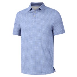 Mens Golf Shirts Short Sleeve Funny Print Golf Polo Shirts for Men Lightweight Dry Fit Quick Dry Collared Golf Polos