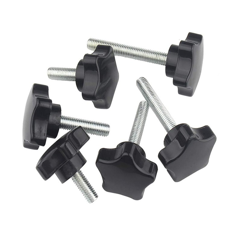 BOZONLI Star Handle Screws, Thread Clamping Knob, Black Plastic Hand