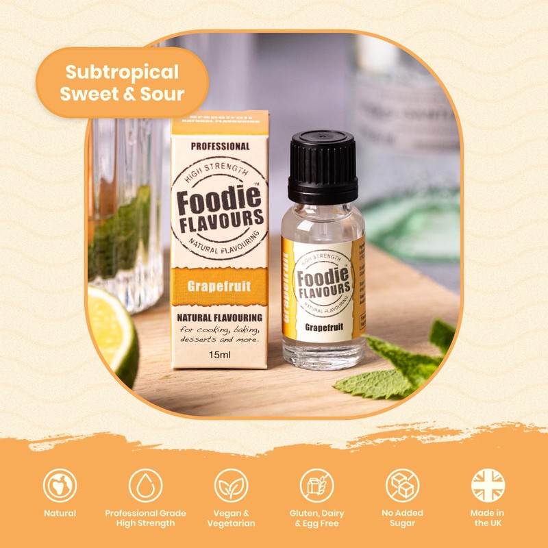 Foodie Flavours Natural Grapefruit Flavouring, High Strength - 15ml