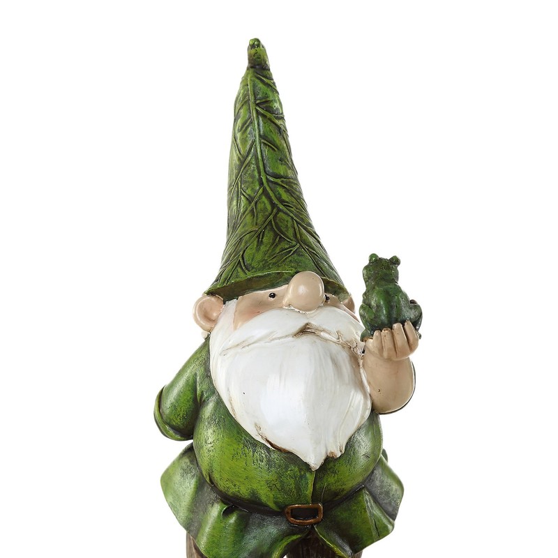 Topadorn Resin Gnome Statue - Outdoor Garden Decorative Frog Statuary