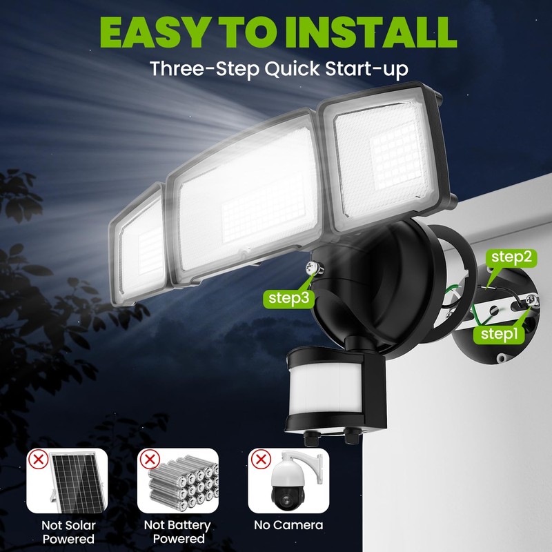 MAGAGUVU 100W Flood Lights Outdoor, 9000LM LED Security Light Motion