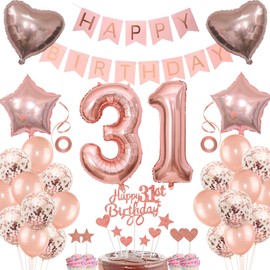 Deko 31. Geburtstag frau Tortendeko 31 Geburtstag frauen Deko Geschenk für 31. Geburtstag frau Rosegold Geburtstag 31 frauen 31 jahre Geburtstag deko Ballon 31 Geburtstag 31 jahre frau