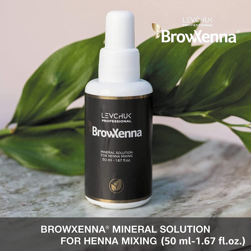 BrowXenna Mineral Solution 50 ml; para aplicación de Henna para