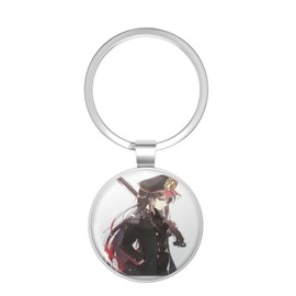 BKR Graphics Military Anime Girl Metal Double Sided Key Chain Keychain