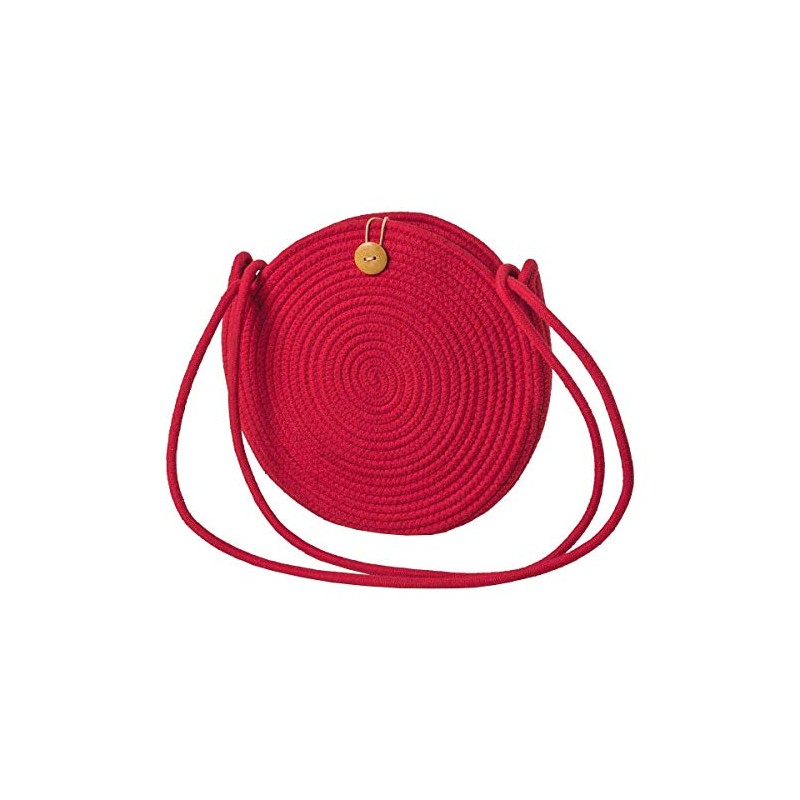 LaFiore24 Shoulder Bag Ibiza Bali Style Round, red