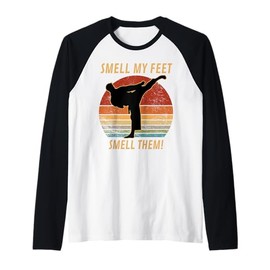 Cool Karate Gifts For Boys Girls Funny Smell My Feet Karate Raglan Baseball Tee
