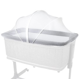 BEBONO Bassinet Cover to Keep Cats Out, Mosquito Net Cover with 2-Way Zipper for Baby Crib, White