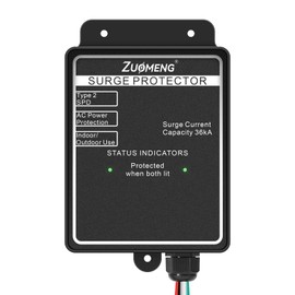 Zuomeng Whole House Surge Protector Rated for 36,000 Amps, IP66 Waterproof for Indoor/Outdoor Use, 120V/240V, Protects Your AC Power Supplies, Phones, Cables and More