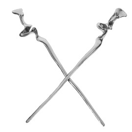 VICASKY 2pcs Vintage Metal Hair Sticks for Women Irregular Geometric Design Hairpin Elegant Hair Jewelry Accessories for Styling and Photography Black