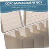 KONTONTY Plastic Cable Management Box Lid 7-Slot Cord Organizer Case