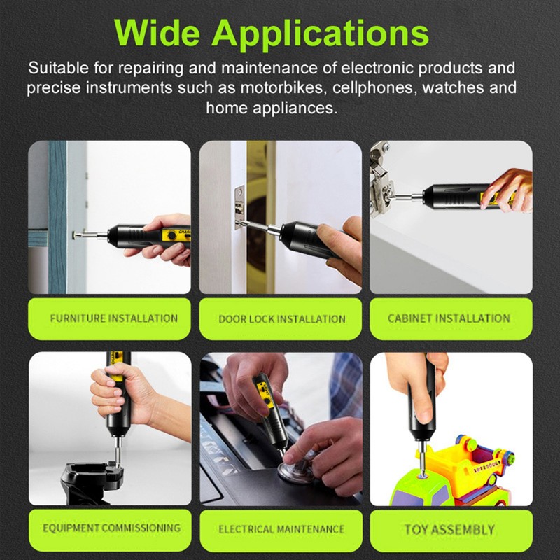 Electric Screwdriver Rechargeable 2000mAh Lightweight Multifunctional Screw Driver for Repairing