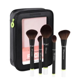 Sephora Favorites Face Set The Face Brush Set - 5 Makeup Brushes and 1 Makeup Bag