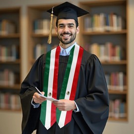 BMHHTM Mexico Flag Graduation Stole 72" Long, Mexican Flag Graduation Sash for Graduate, Graduation Gift