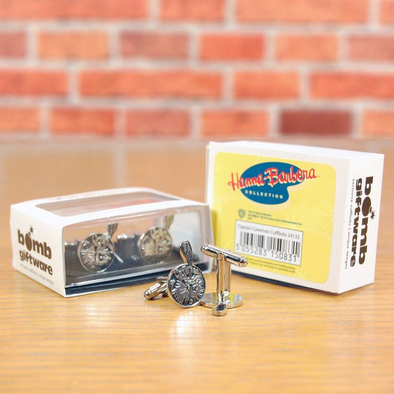 Captain Caveman Cufflinks - Retro Hanna Barbera cartoon gift for