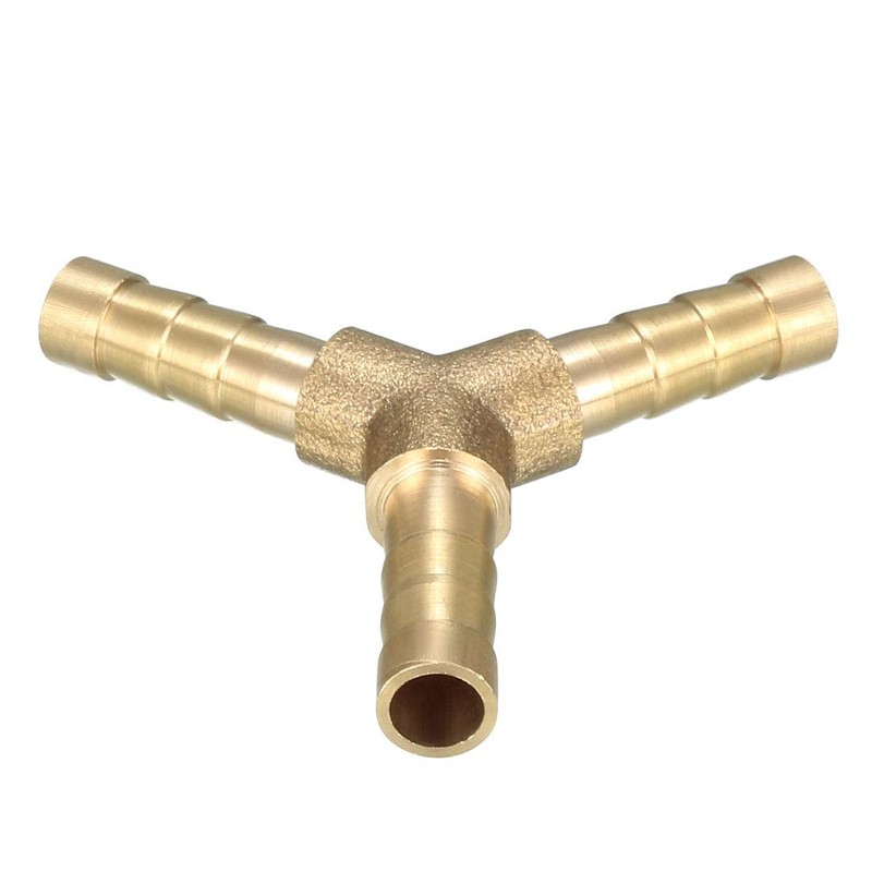 sourcing map Brass Nozzle Hose Connector Y-Shaped 3 Way Connector