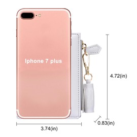 FEITH&FELLY Small Bifold Wallet for Women Zipper Coin Purse Credit Card Holder, A- Grey, one size, Bifold Wallet