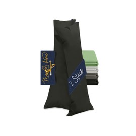 Marie´s Home Velvety Soft 1615.2355 Cushion Covers for Side Sleeper Pillows 40 x 145 cm Black Pack of 2