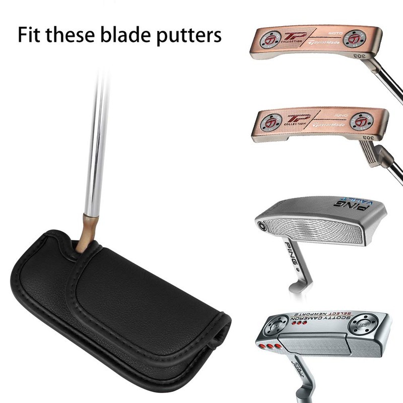 Golf Blade Putter Cover, Pin Type, Club Headcover, Velcro Closure,