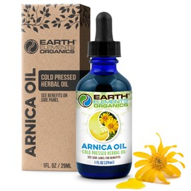 Earth Elements Organics Arnica Oil - with Sunflower Seed Oil, Skin Routine for Post Surgery and After Care, Infused Herbal Extract for Face, Body, and Muscle Application, Pressed Formula, 1 fl oz