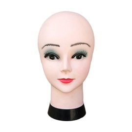 MagiDeal Female Bald Mannequin Head Wig Holder with Eyelashes and Lips,Hat Display Rack,Wig Display Model for Jewelry,Hats,Hairpieces , 54CM circumference