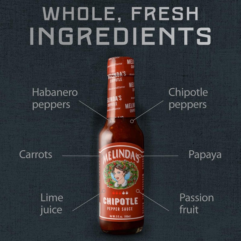 Melinda’s Chipotle Hot Sauce - Made with Chipotle Peppers, Habanero