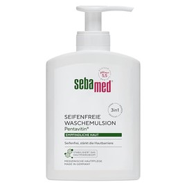 Sebamed Soap Free Wash Emulsion with Dispenser 200 ml, Soap Free Cleansing for Sensitive Skin, Strengthens the Skin Barrier, Suitable for Hands, Face and Body Cleansing