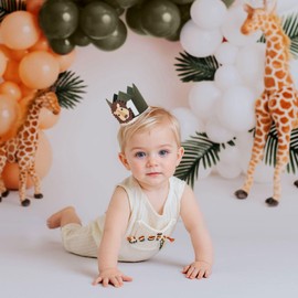 Roaring Good Time Jungle Wild One Hat 1st Birthday Crown Boy Lion Party Decorations First Birthday Hat Boy Safari Party Hats Jungle Wild One Decorations