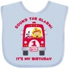 inktastic Fire Truck 1st Birthday Boy Baby Bib Light Blue