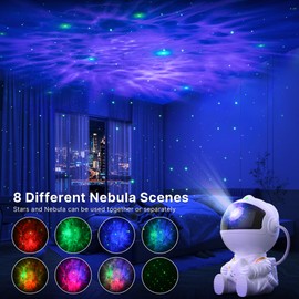 Macchiatto Astronaut Starry Sky Projector, Galaxy Projector LED Starry Sky Projector with Remote Control, 8 Nebula Modes, 360° Rotation, Starry Sky Lamp for Children and Adults, Bedroom