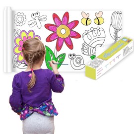 Children's Drawing Roll, Loose Drawing Paper, Coloring Paper Roll for Kids,Kids Craft Painting Color Filling Paper, DIY Painting Paper for Girls and Boys(Flower)