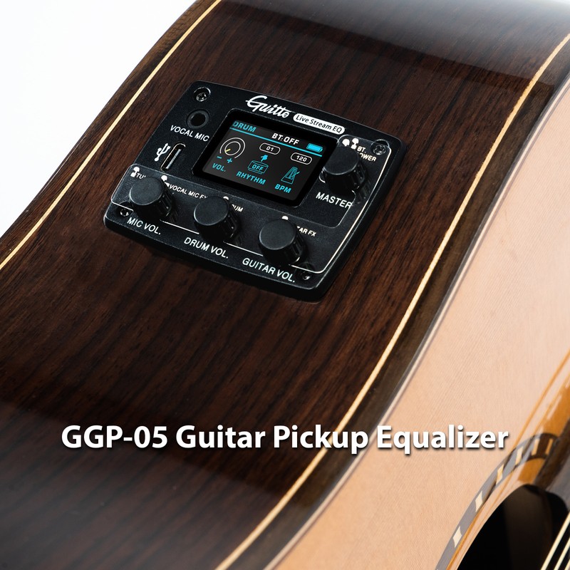 GUITTO GGP-05 Guitar Pickup Equalizer LCD Display Multifunctional Live Drum