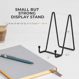 6 Inch Plate Stands For Display, 3 Packs Plate Holder Display Stand, Metal Frame Holder Stands For Book, Pictures, Photo Easel, Tabletop Artistic Work