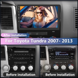 EagleNav Car Stereo Android 13 for Toyota Tundra 2007-2013 Sequoia 2008-2018 10.1 Inch Touch Screen 2+64GB Car Radio Wireless CarPlay GPS Navigation WiFi BT Mirror Link Steering Wheel Control